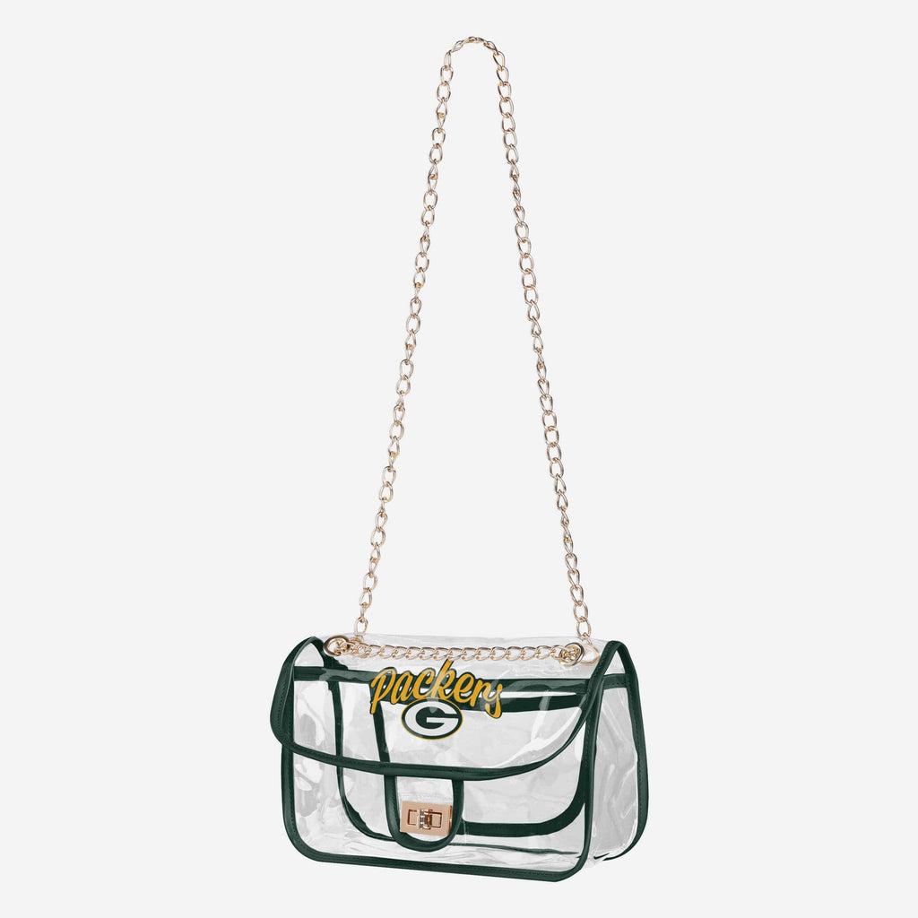 Green Bay Packers Clear Crossbody Chain Bag FOCO