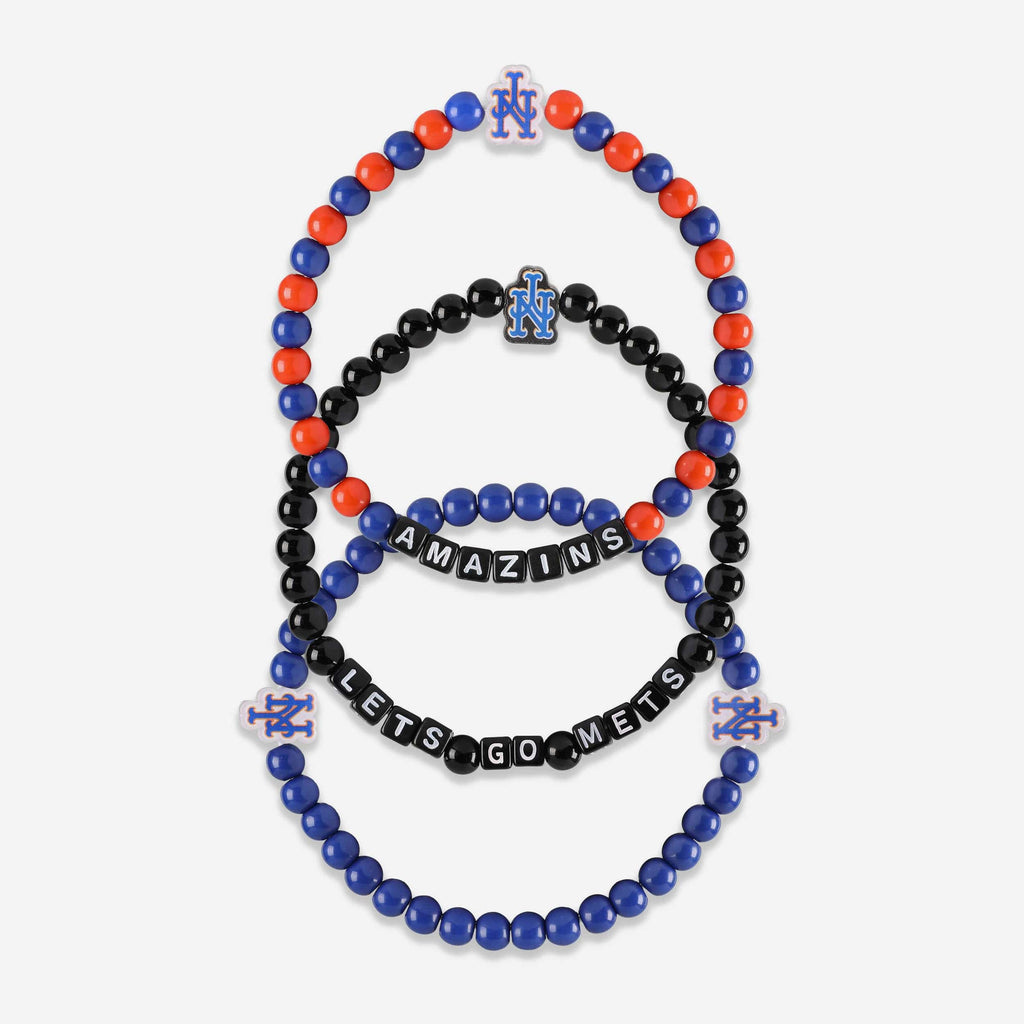 New York Mets 3 Pack Beaded Friendship Bracelet Foco