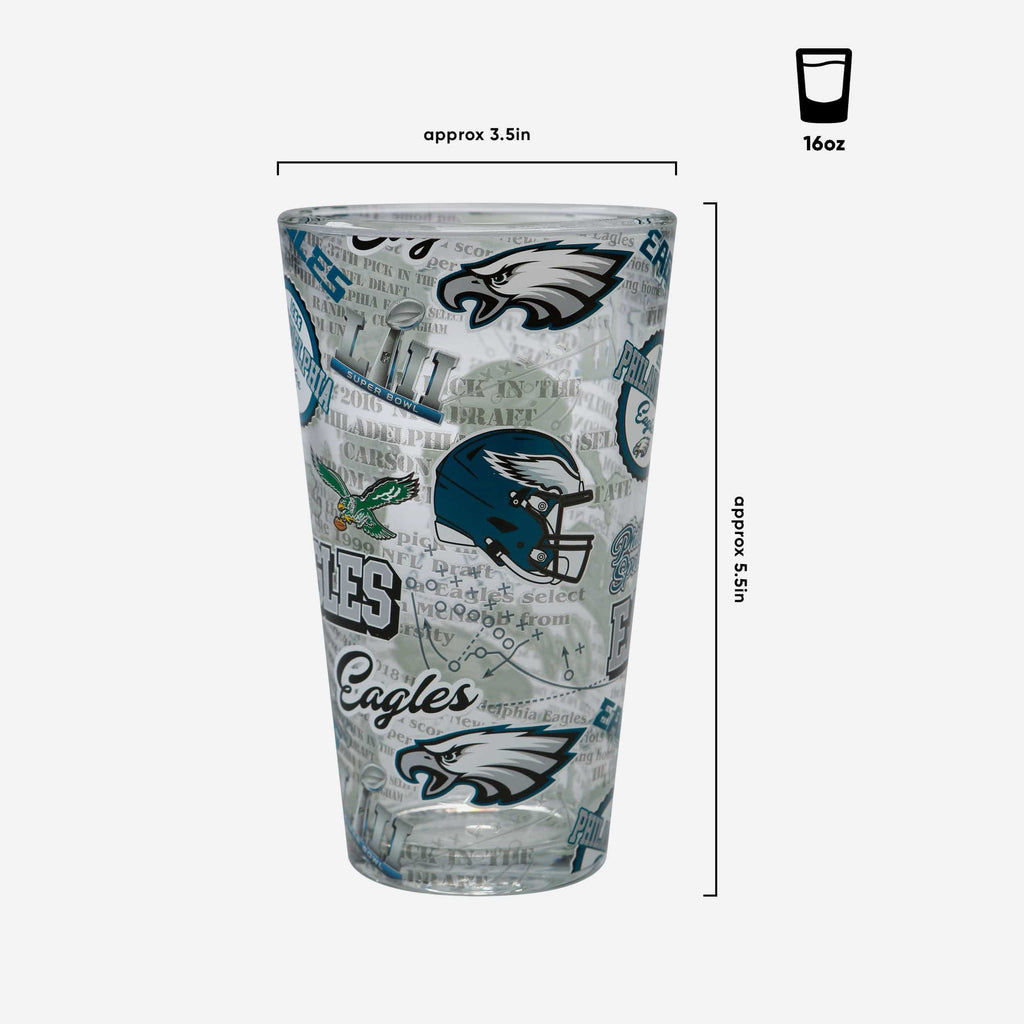 Dallas Cowboys 16oz. Allover Print Pint Glass