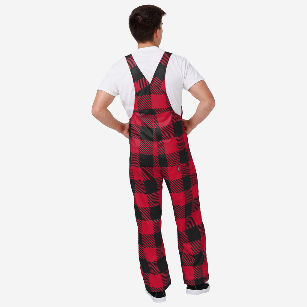 FOCO Atlanta Braves Mens Plaid Bib Overalls, Mens Size: 3XL