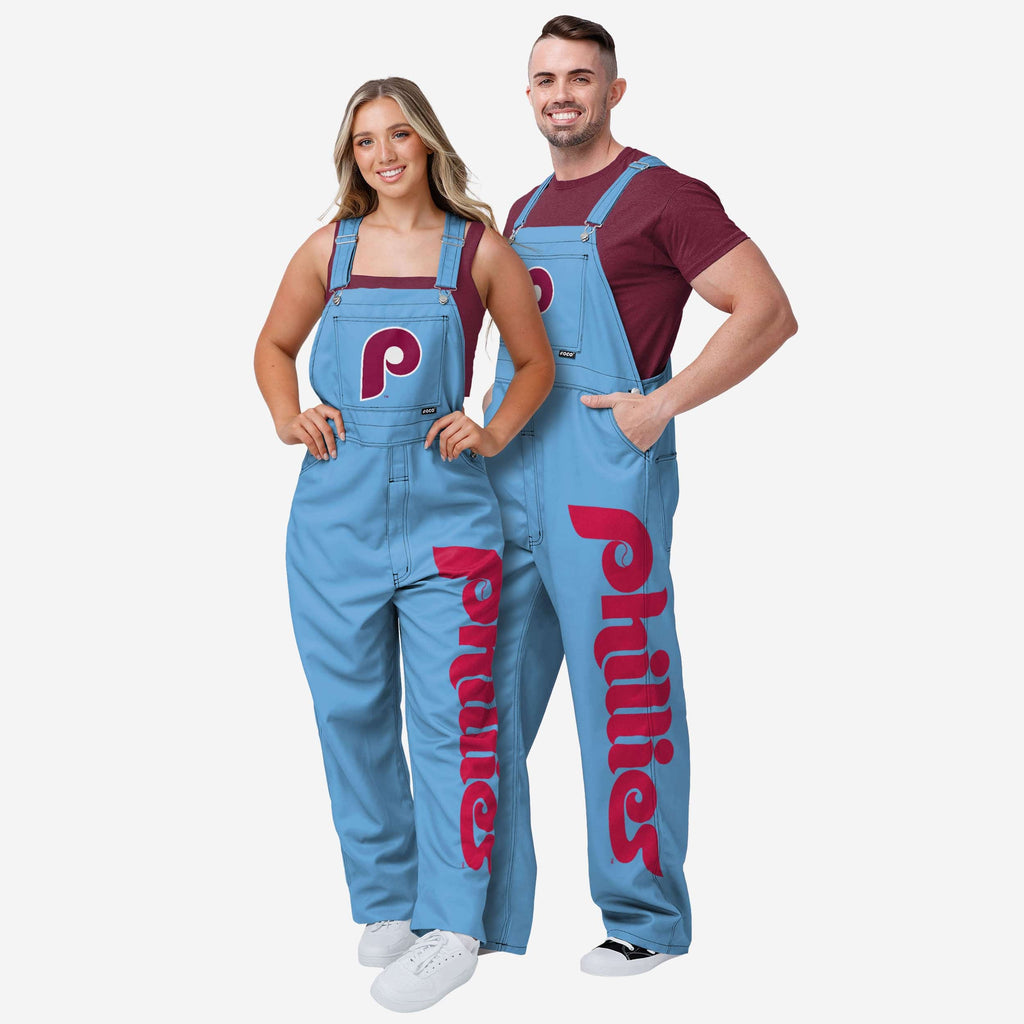 Philadelphia Phillies Womens Powder Blue Big Logo Bib Overalls FOCO