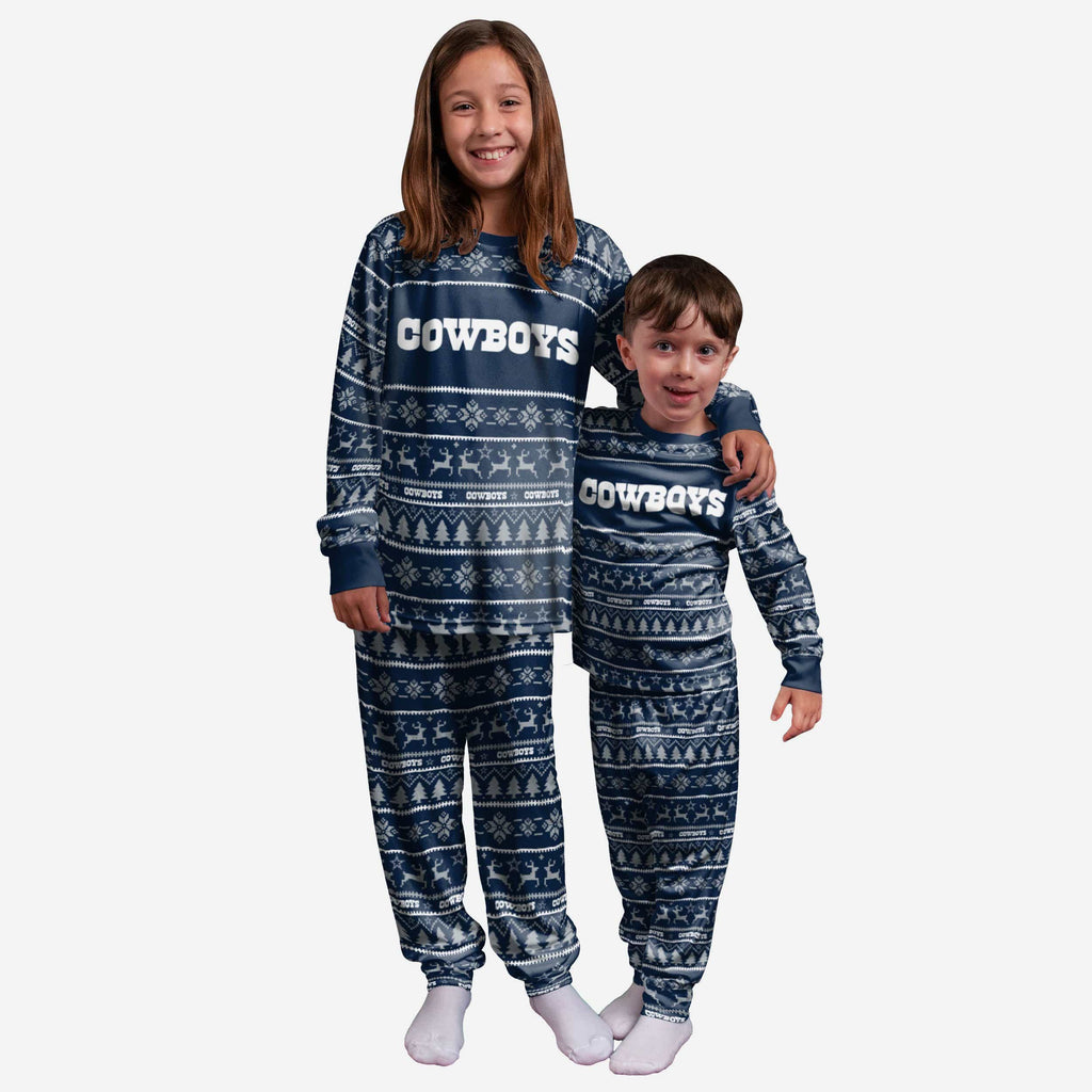 Dallas Cowboys Ugly Christmas Raglan Pajamas Set