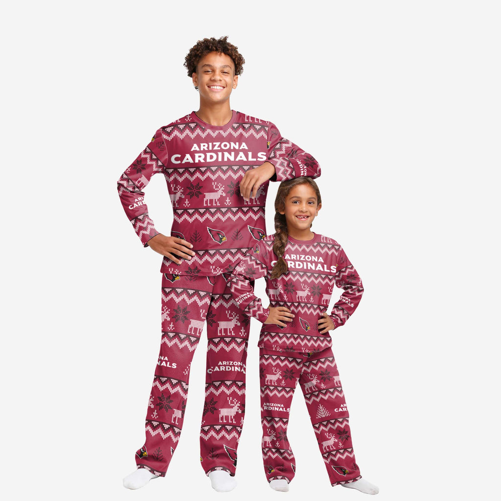 Arizona Cardinals Youth Ugly Pattern Family Holiday Pajamas, Little Kids Size: 4