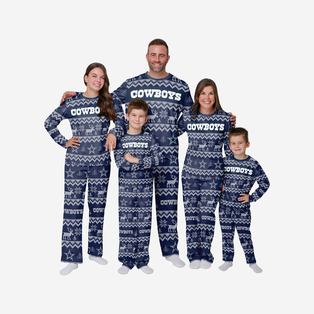 FOCO Dallas Cowboys NFL Ugly Pattern One Piece Pajamas - S