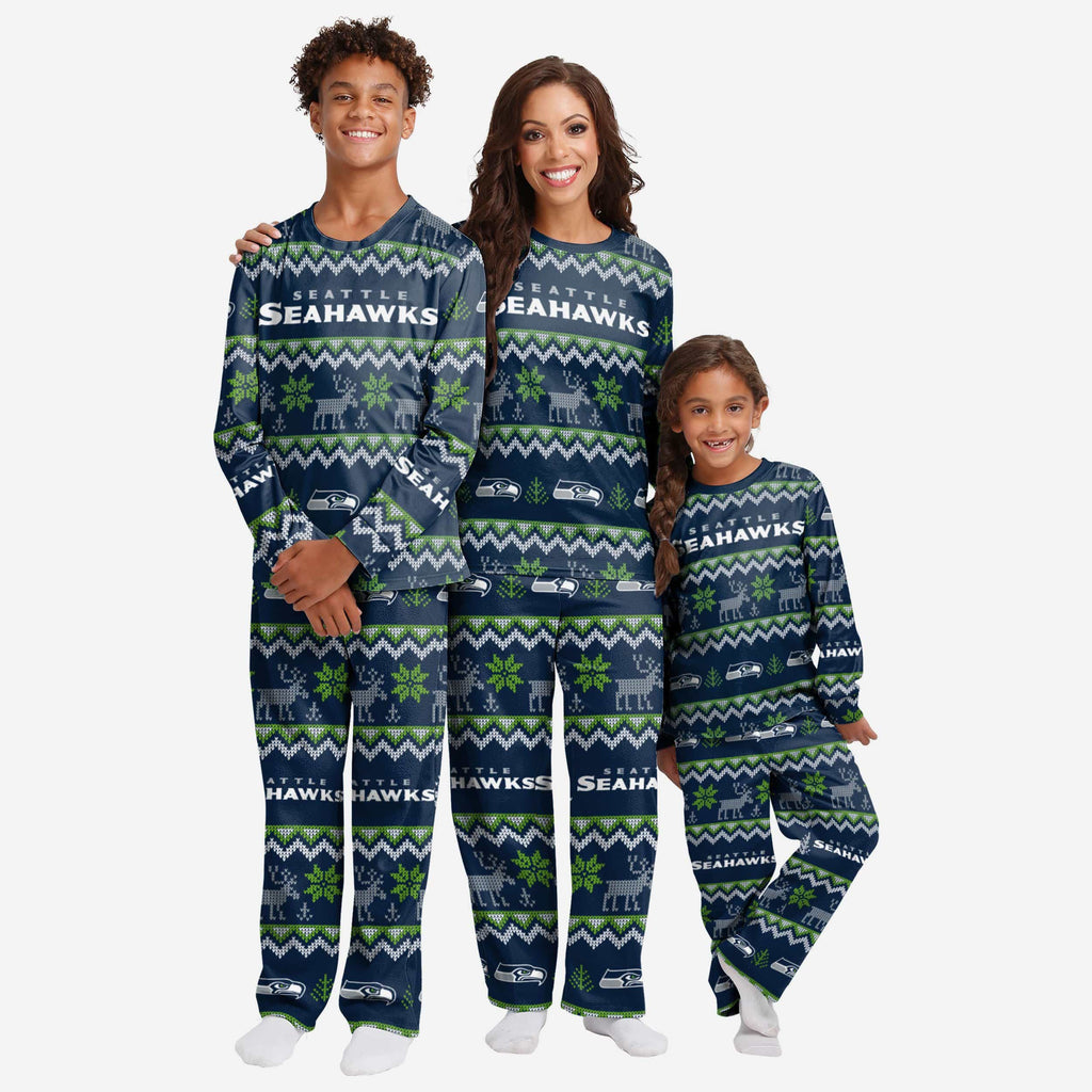 Seattle Seahawks Pajama Set Youth XS 4/5 Blue Gray NFL Kids Boys