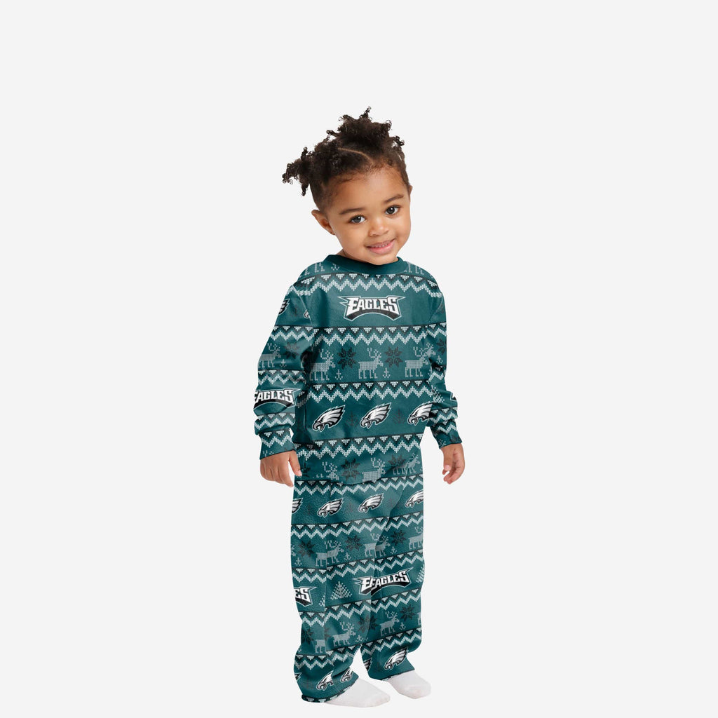 Philadelphia Eagles Ugly Pattern One Piece Pajamas FOCO