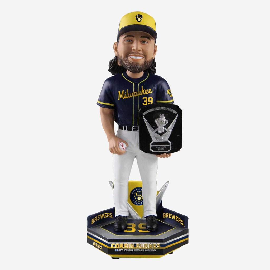 Corbin Burnes Milwaukee Brewers Retro Jersey Bobblehead FOCO