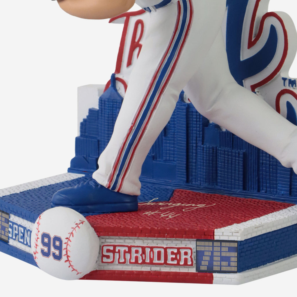 Spencer Strider Atlanta Braves Retro Jersey Field Stripe Bighead Bobblehead Officially Licensed by MLB