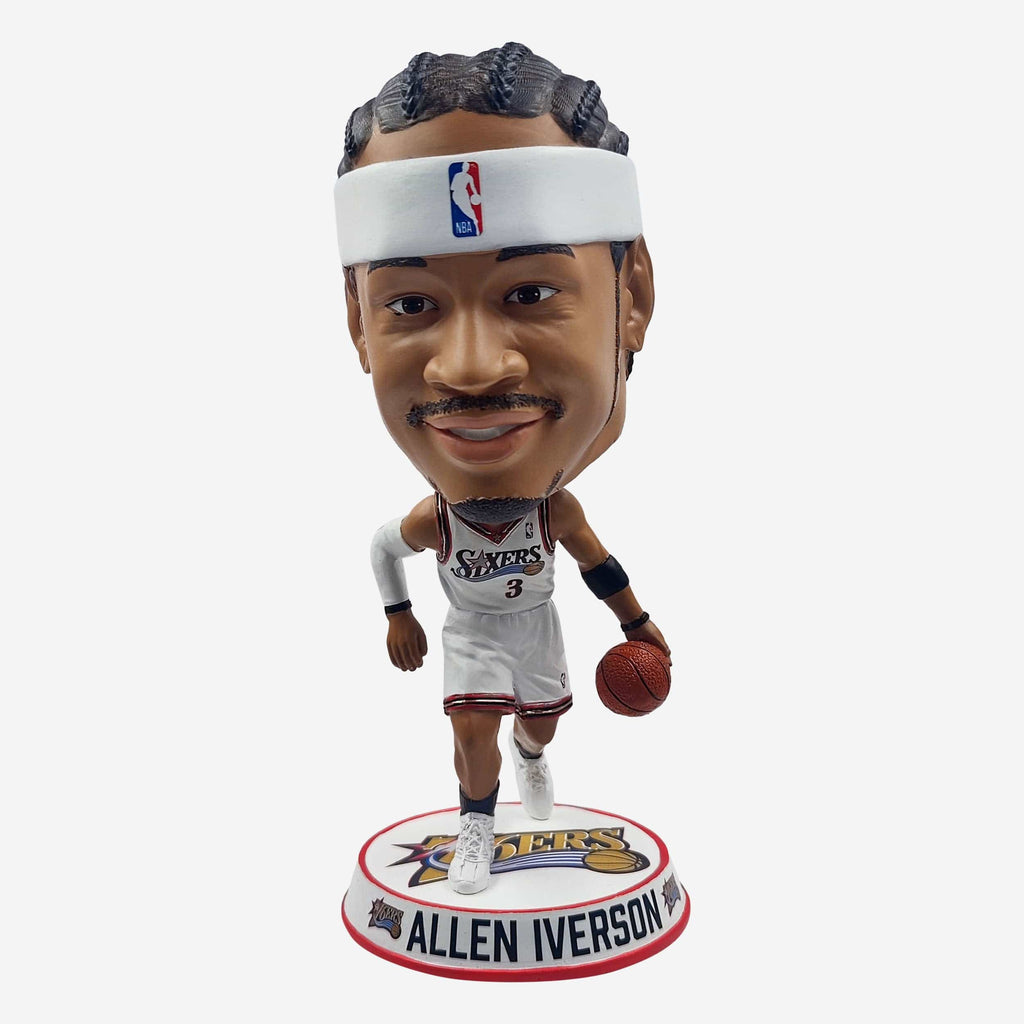 Allen Iverson and his bobblehead appear at Sixers game