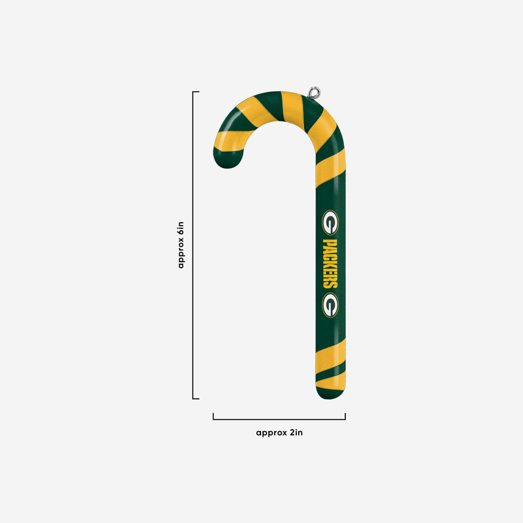 Green Bay Packers Grinch Candy Cane Christmas Ornament -   Worldwide Shipping