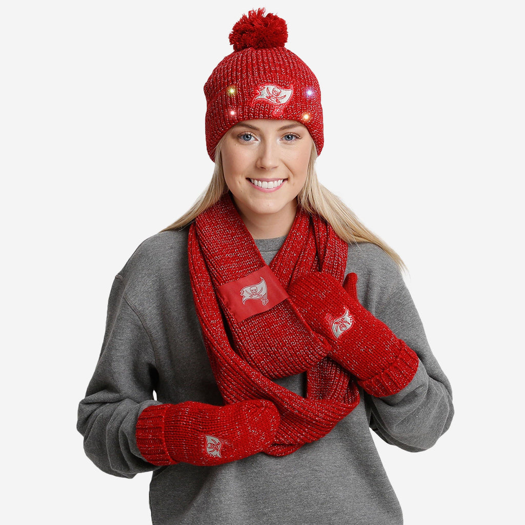 Kansas City Chiefs Womens Glitter Knit Cold Weather Set FOCO