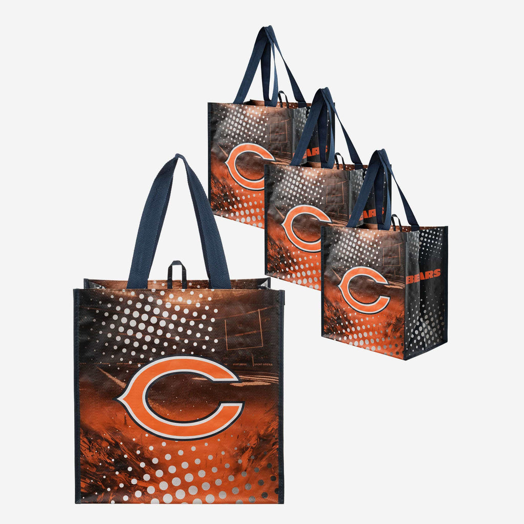 Chicago Bears 4 Pack Reusable Shopping Bags FOCO