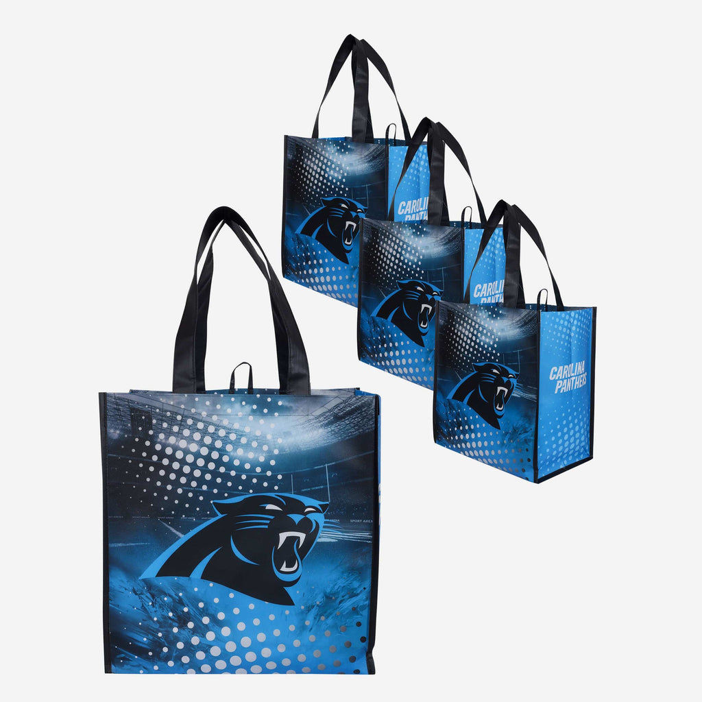 Carolina Panthers 4 Pack Reusable Shopping Bag FOCO