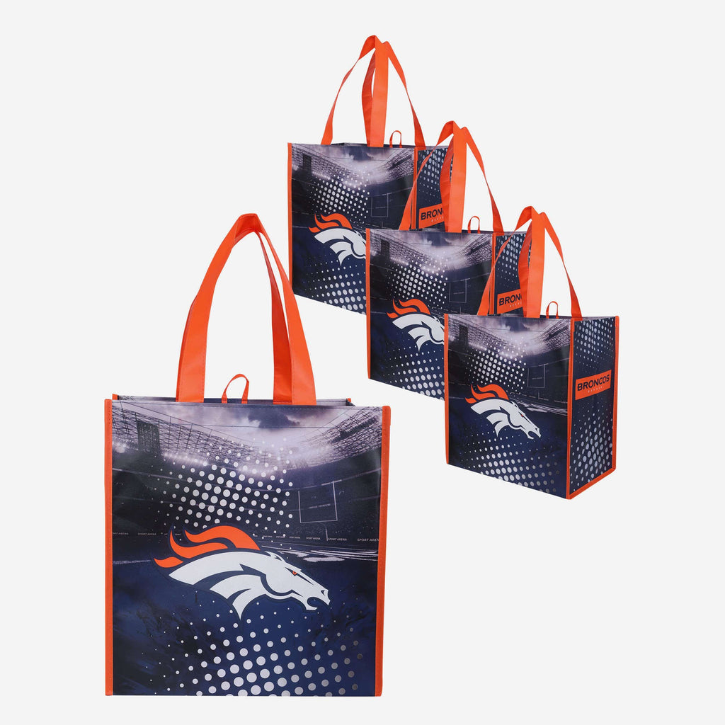 Denver Broncos 4 Pack Reusable Shopping Bag FOCO