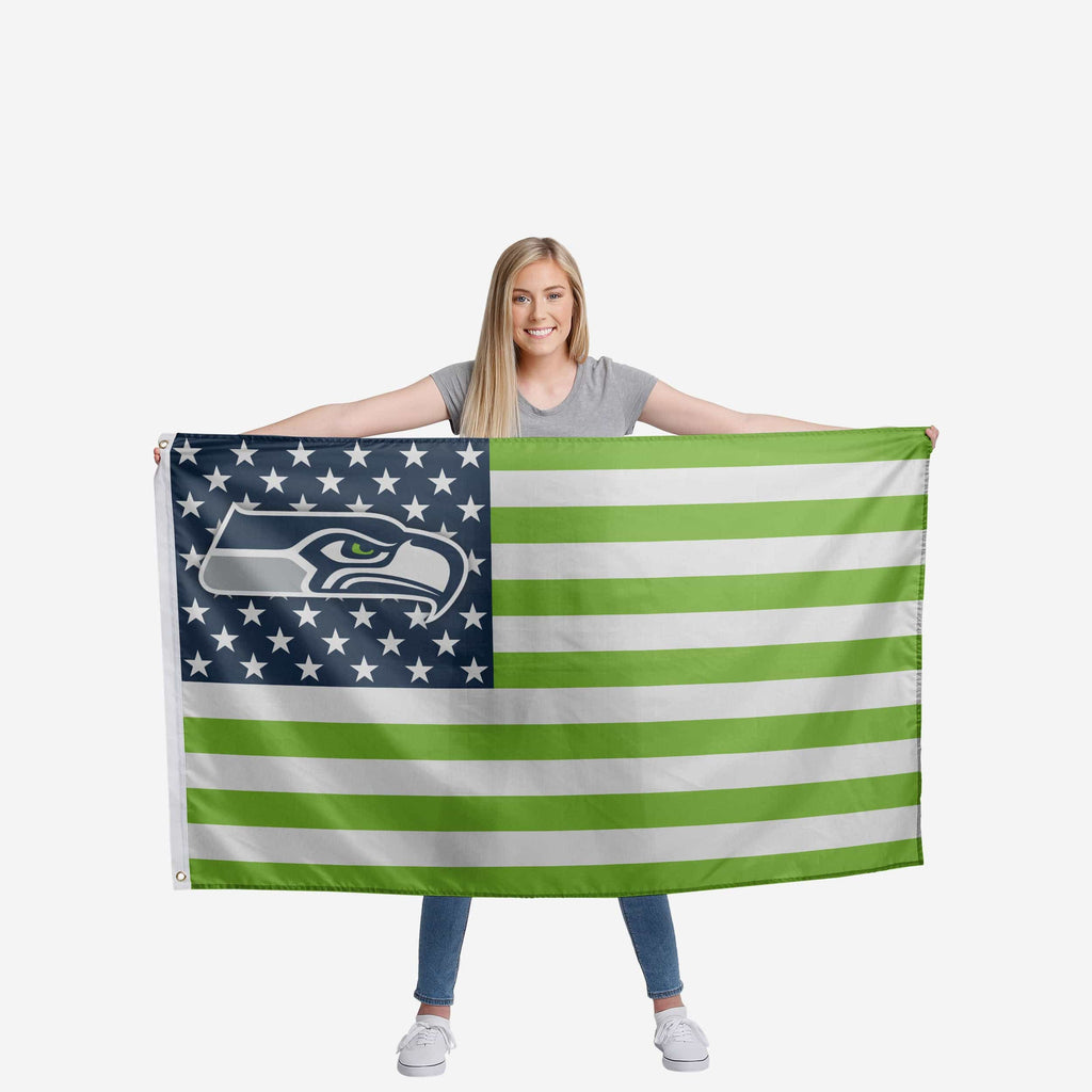 Seattle Seahawks Nation USA Americana Stars and Stripes Pennant Banner Flag