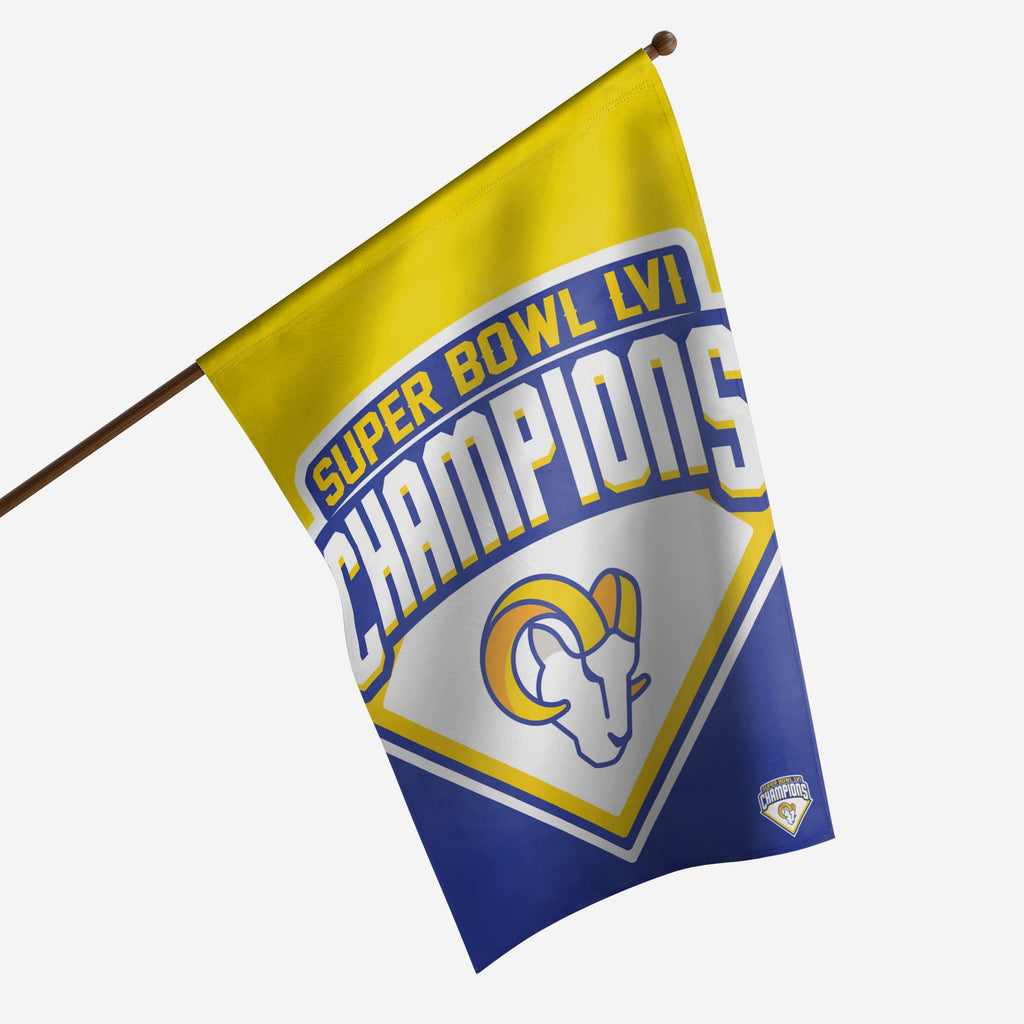 Los Angeles Rams Super Bowl LVI Champions Vertical Flag FOCO