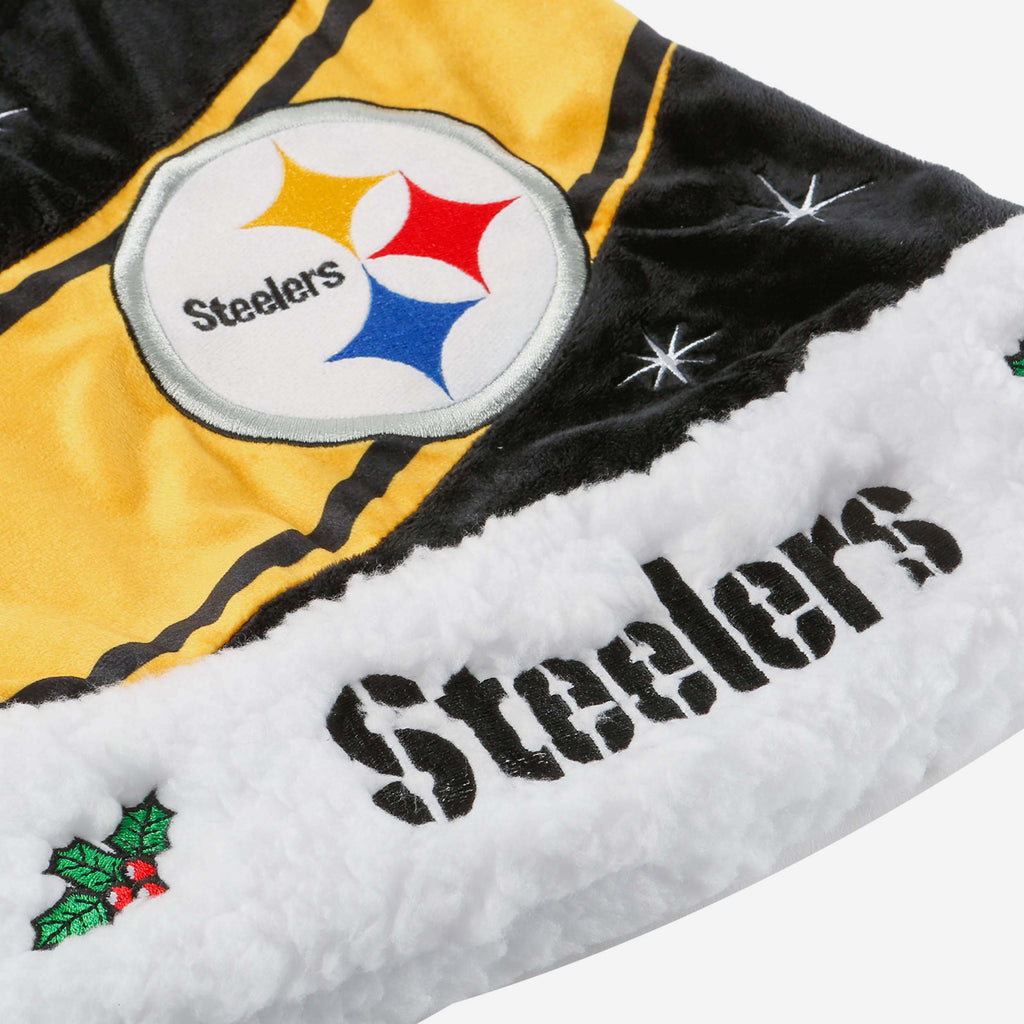 Pittsburgh Steelers Holly Santa Hat