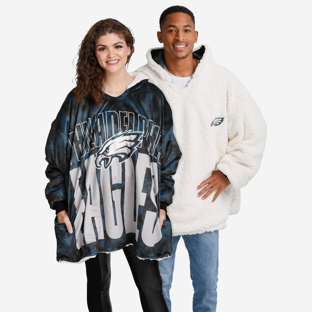 Philadelphia Eagles Reversible Sherpa Hoodeez - Black/White