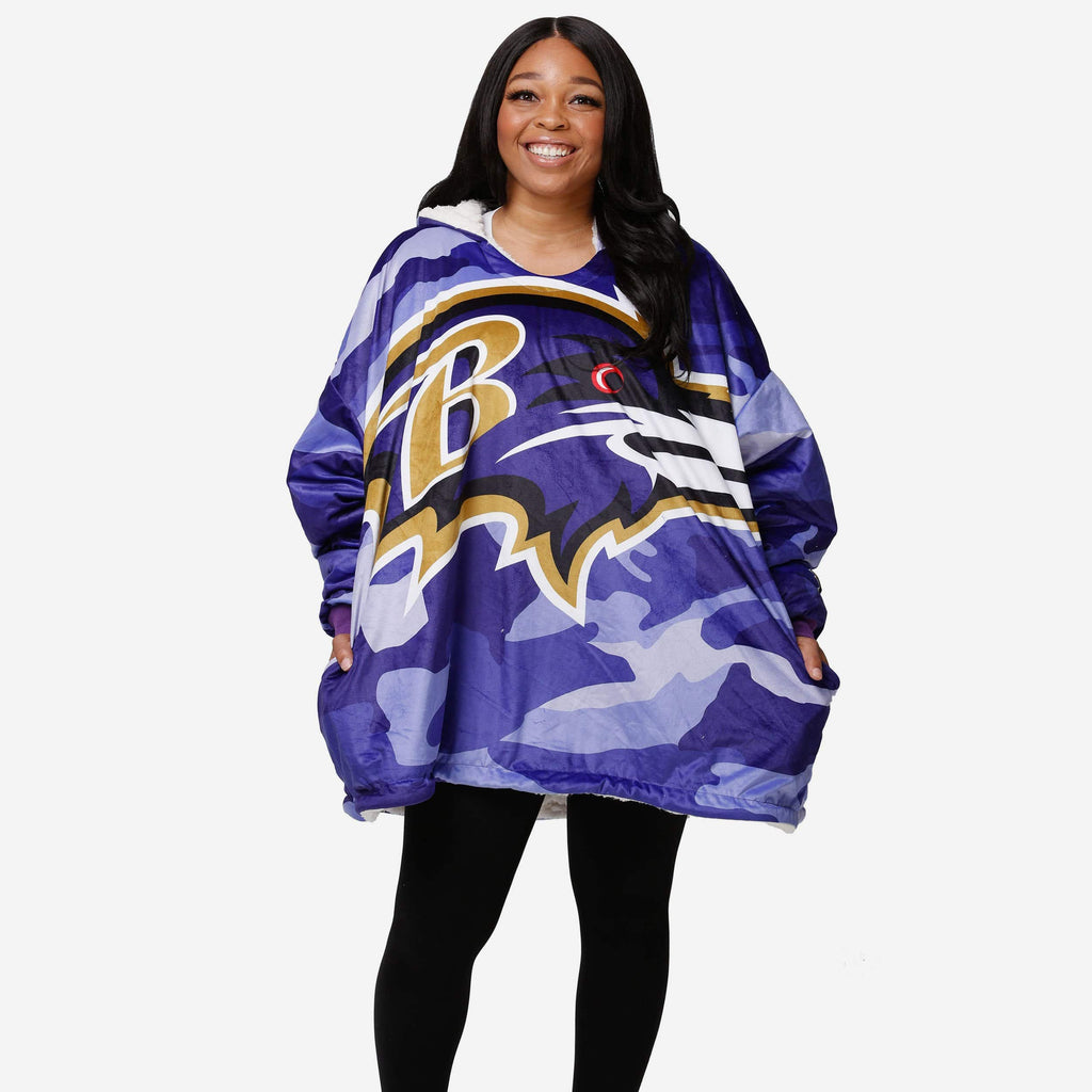 FOCO Baltimore Ravens NFL Bold Logo Camo Hoodeez