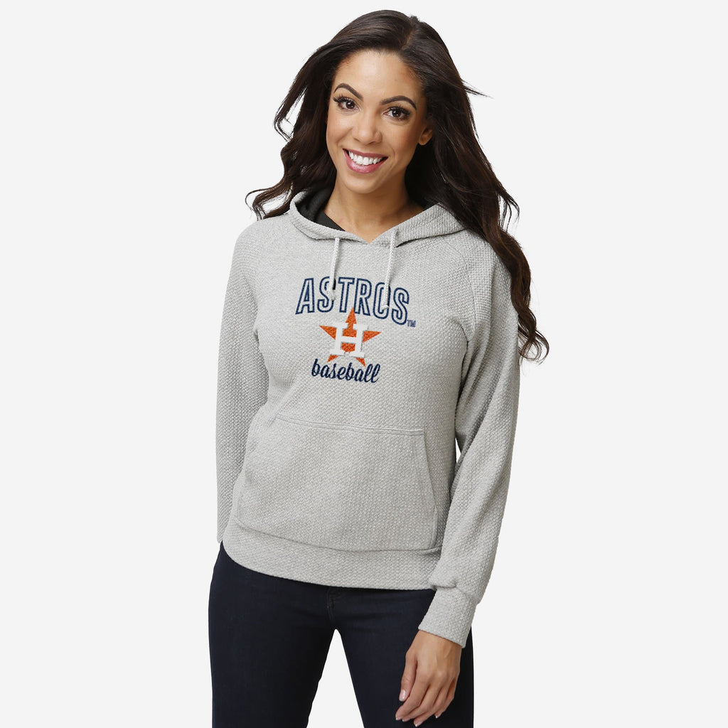 FOCO Houston Astros Womens Gray Woven Hoodie, Size: M