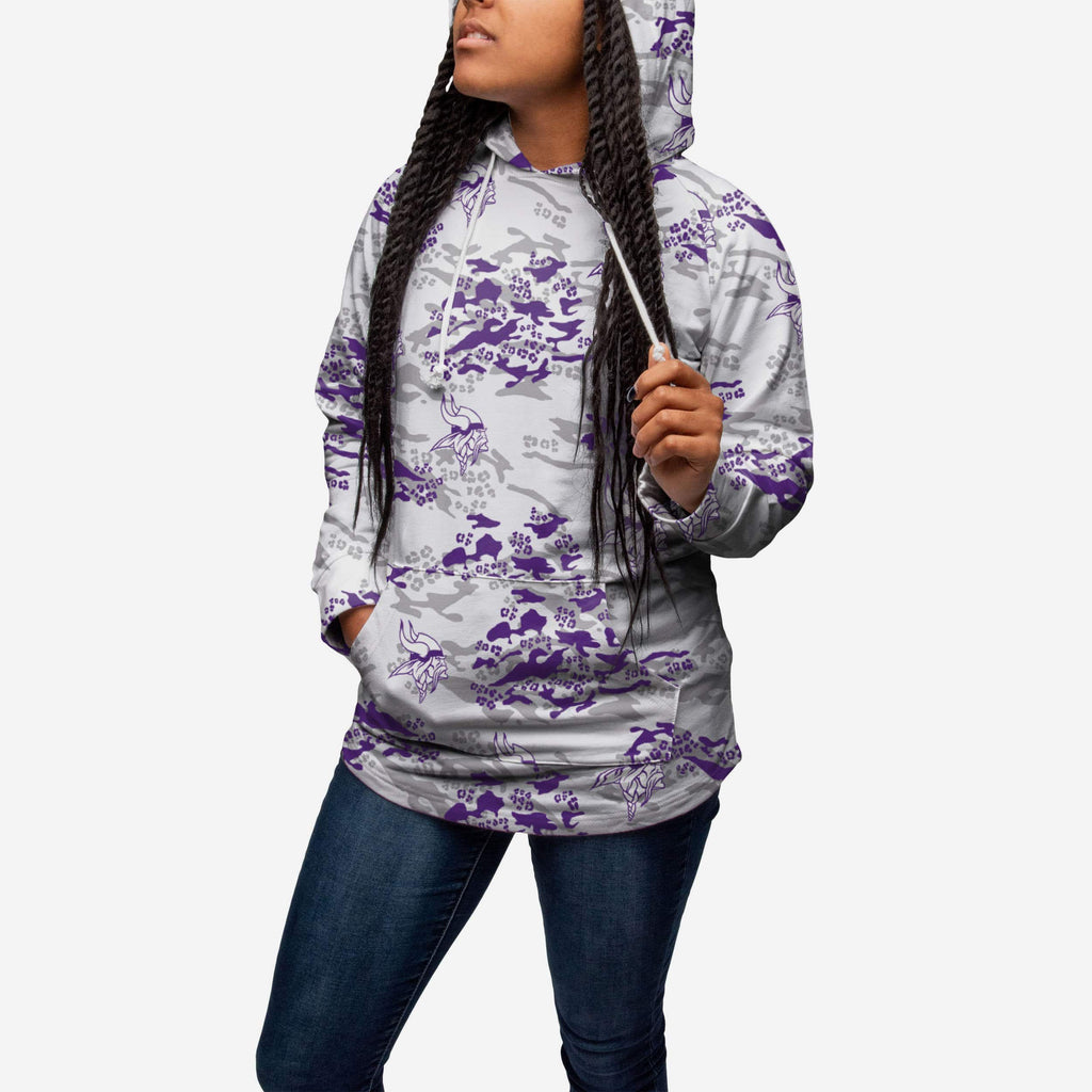 Minnesota Vikings Womens Leopard Camo Hoodie FOCO