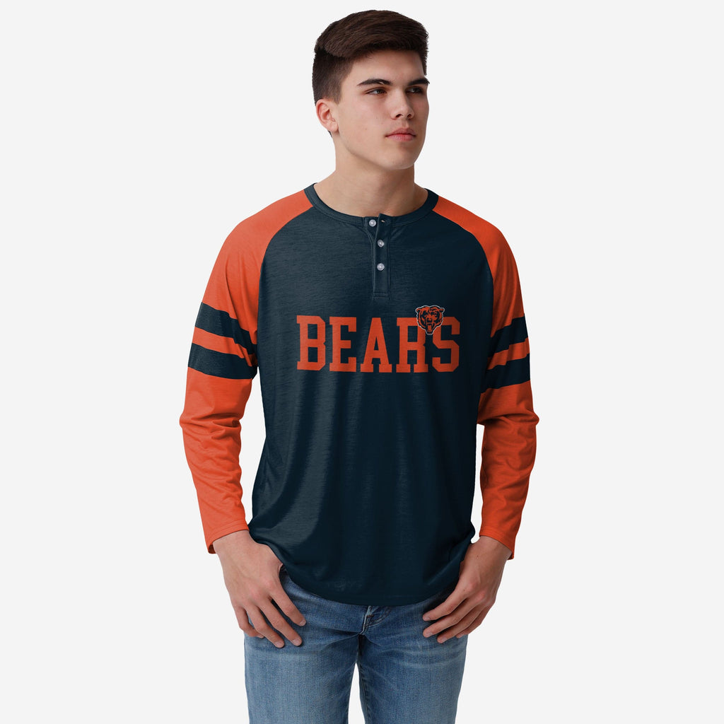 FOCO Chicago Bears NFL Womens Big Logo Long Sleeve Henley