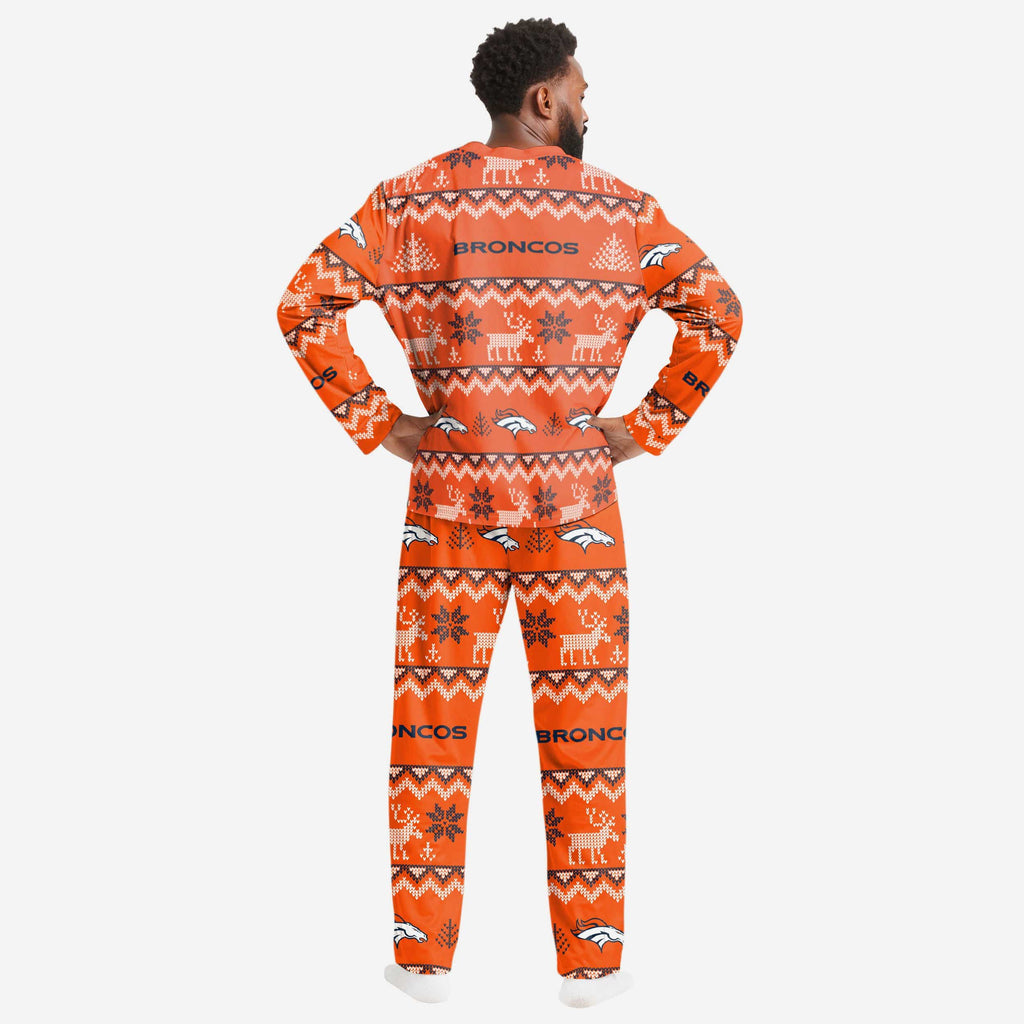 Men's FOCO Navy Denver Broncos Team Ugly Pajama Set