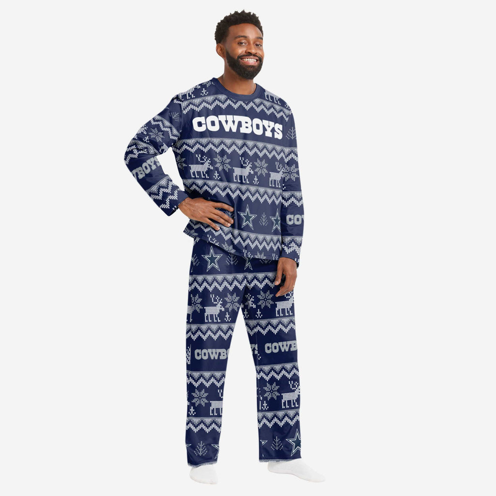 Dallas Cowboys FOCO Youth Ugly Sweater Long Sleeve T-Shirt & Pants Set -  Navy