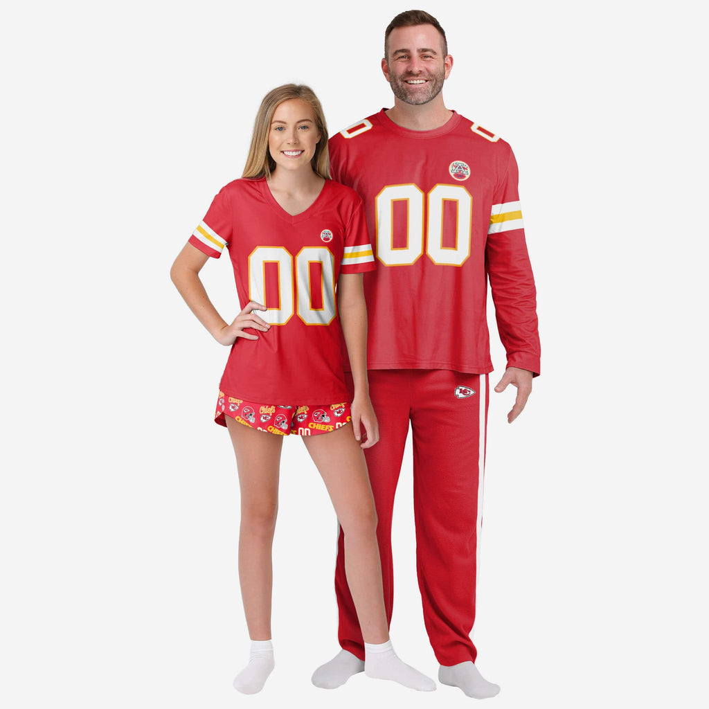 FOCO NFL Kansas City Chiefs Men's Pajama Shirt and Pants Lounge Set