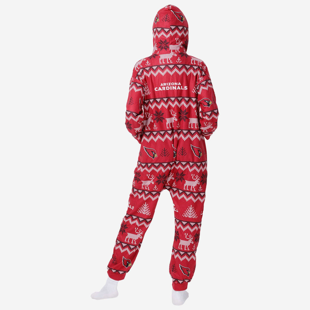 FOCO Arizona Cardinals NFL Mens Ugly Pattern One Piece Pajamas - XXL