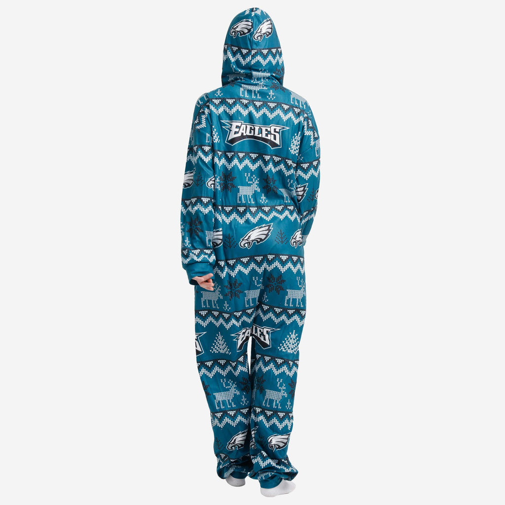 Philadelphia Eagles Ugly Pattern One Piece Pajamas FOCO