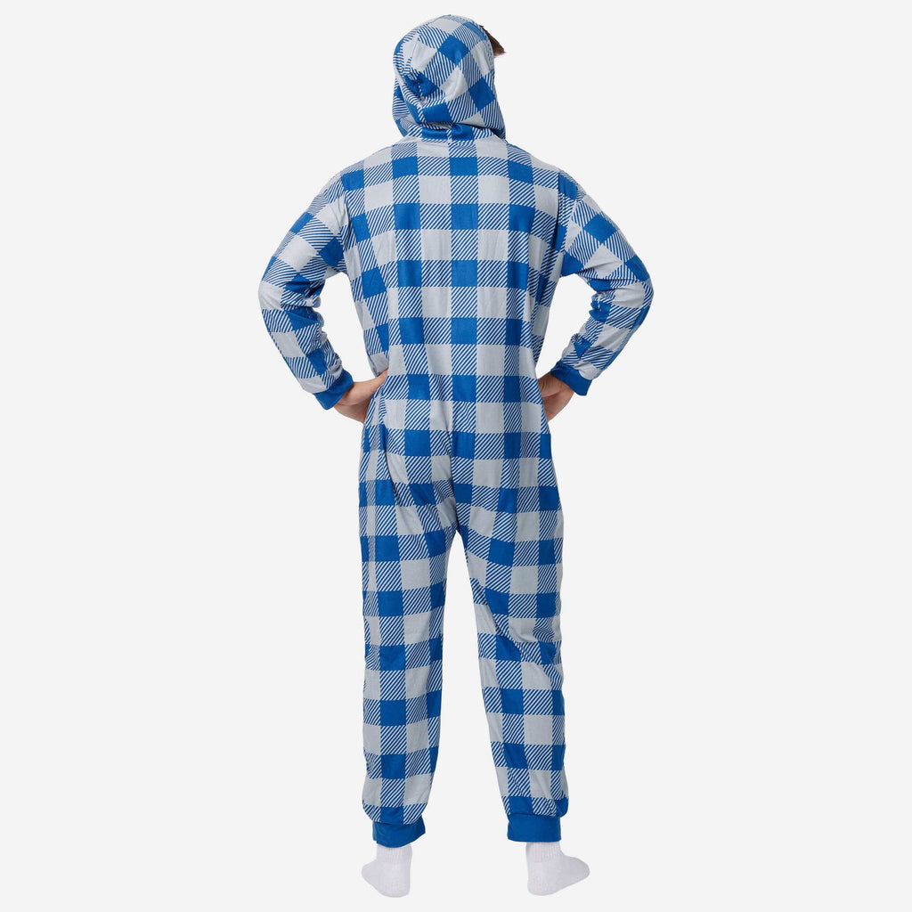 FOCO Indianapolis Colts NFL Plaid One Piece Pajamas - M