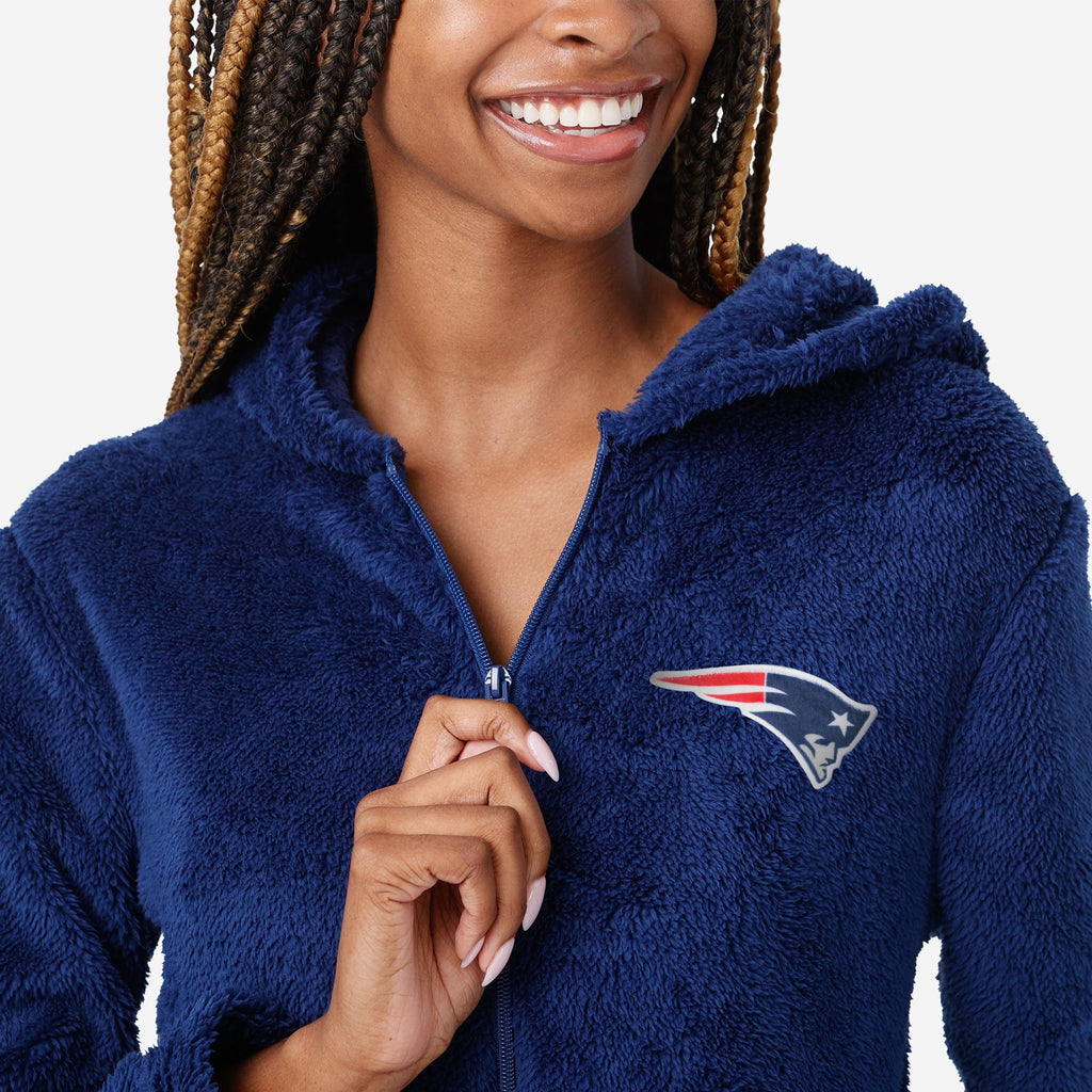 New England Patriots Womens Short Cozy One Piece Pajamas FOCO