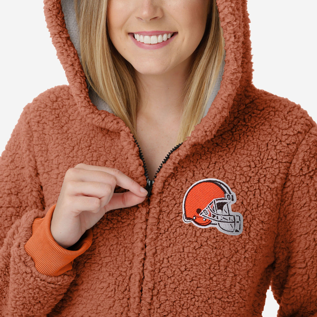 Cleveland Browns Womens Sherpa One Piece Pajamas FOCO