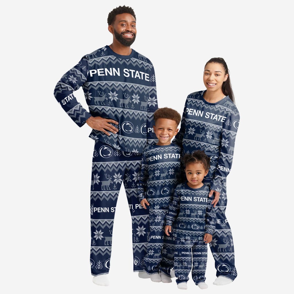 FOCO Penn State Nittany Lions NCAA Busy Block Family Holiday Pajamas