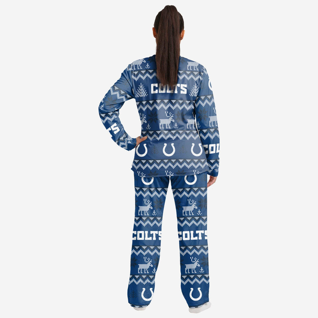 Indianapolis Colts Youth Ugly Pattern Family Holiday Pajamas FOCO