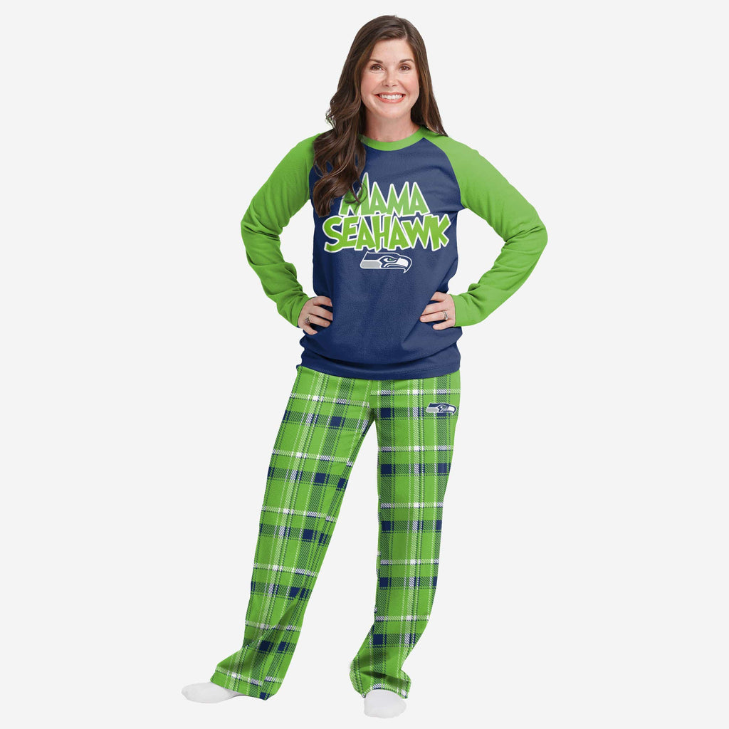 Seattle Seahawks Womens Gameday Ready Pajama Set, Size: L