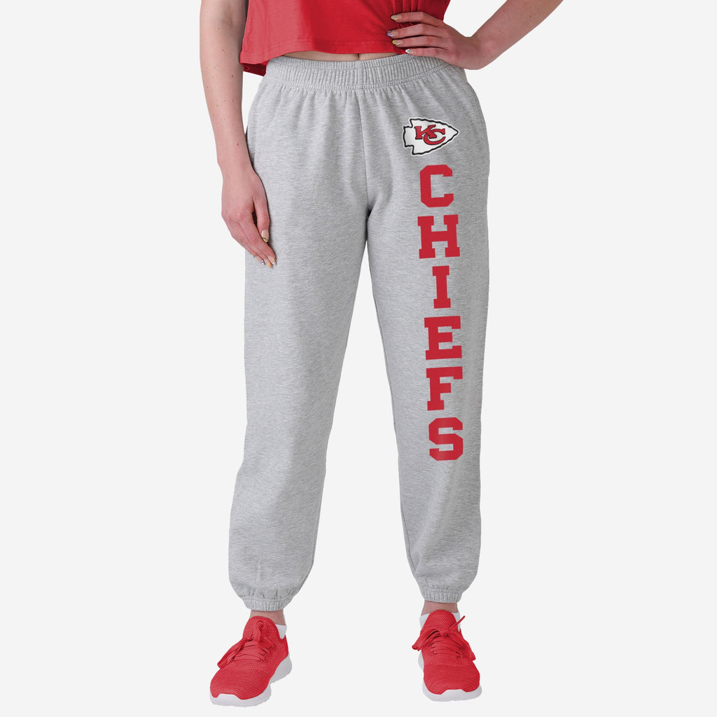 Kansas City Chiefs Womens Big Wordmark Gray Sweatpants FOCO