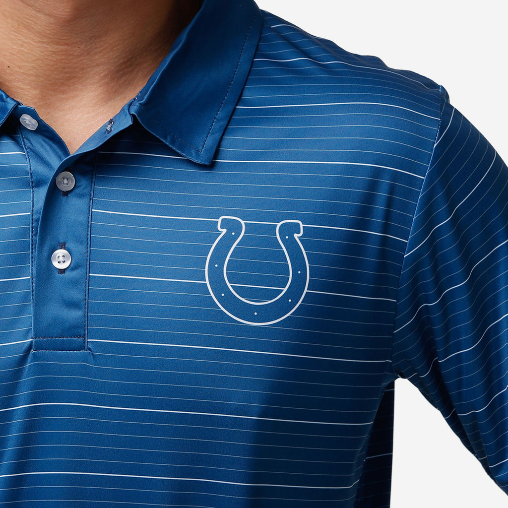 FOCO Indianapolis Colts Striped Polyester Polo, Mens Size: XL