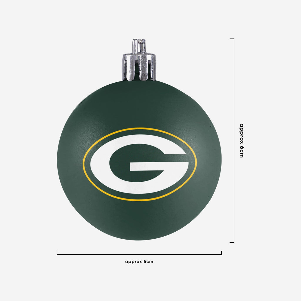 Green Bay Packers Holiday Ball Ornaments 12-Pack