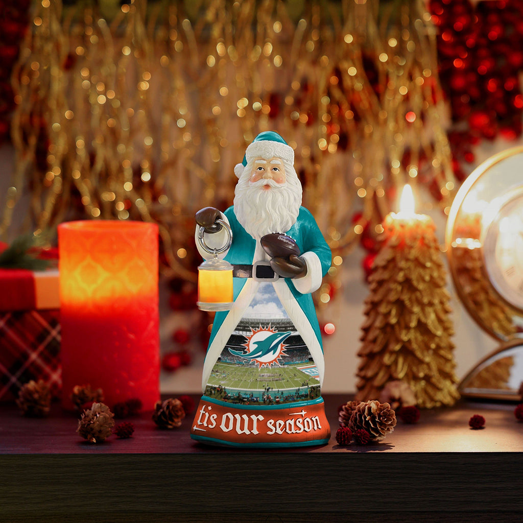 Miami Dolphins Santa Figure With Light Up Lantern FOCO