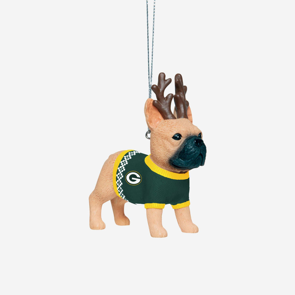 FOCO Boston Red Sox French Bulldog Wearing Sweater Ornament