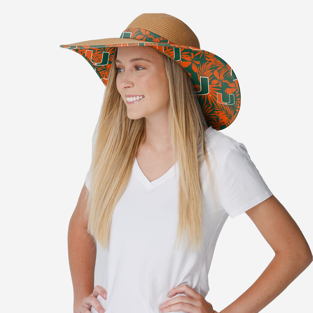 Miami Marlins Floral Straw Hat FOCO