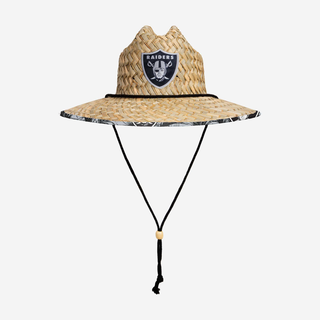 Las Vegas Raiders Patch Bamboo Straw Summer HAT Sombrero LIFEGUARD