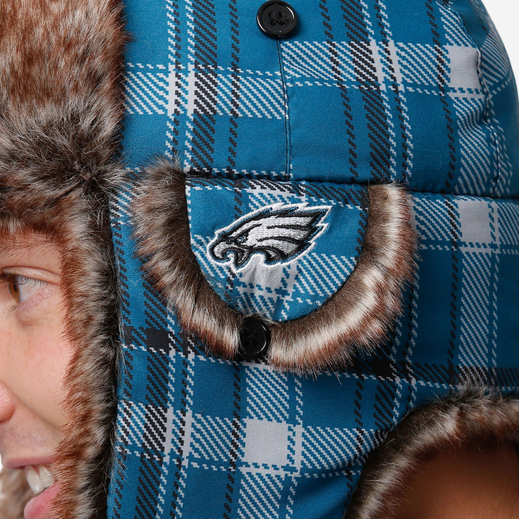 Philadelphia Eagles Wordmark Wing Logo Fleece Lined Trapper Hat