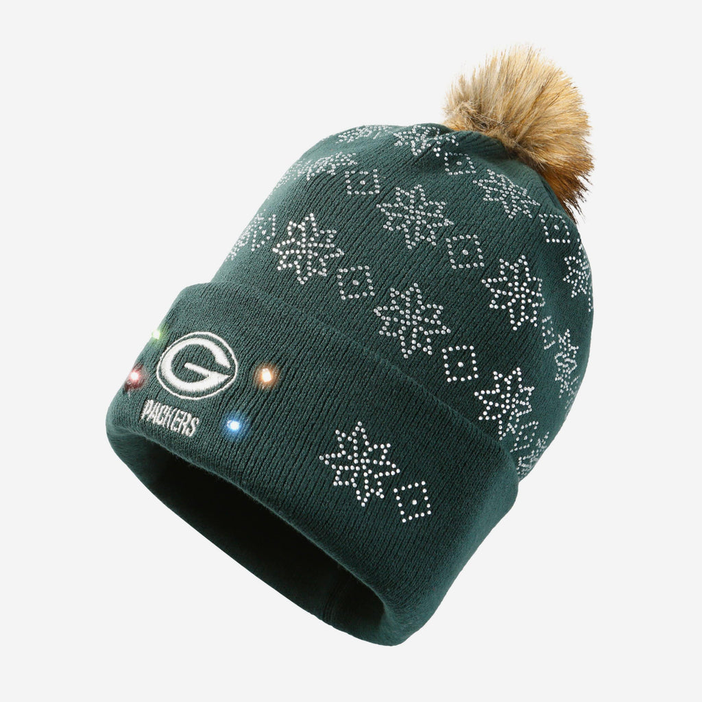 Green Bay Packers Rhinestone Light Up Beanie FOCO