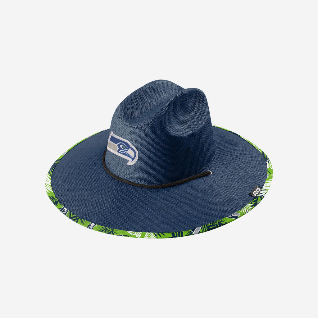 FOCO Seattle Seahawks NFL Team Color Straw Hat, Straw