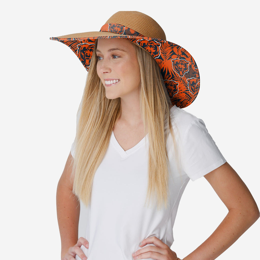 Chicago Bears NFL Floral Straw Hat - OS