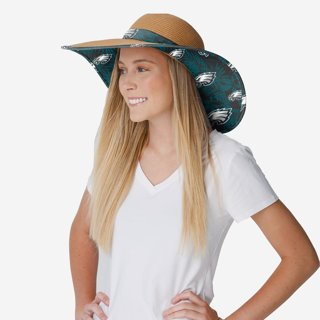 FOCO Philadelphia Eagles NFL Womens Floral Straw Hat