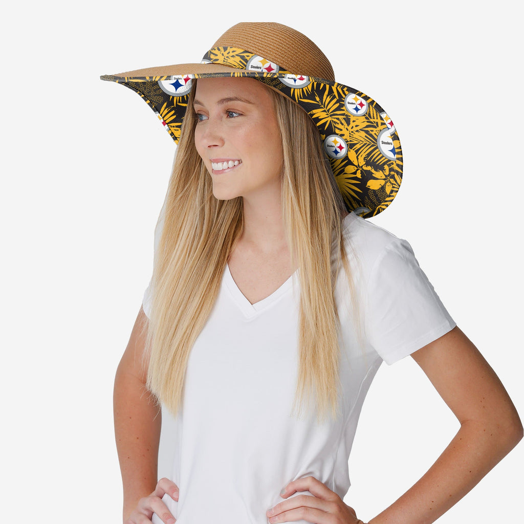 : FOCO Pittsburgh Steelers NFL Womens Wordmark Beach Straw Hat :  Sports & Outdoors